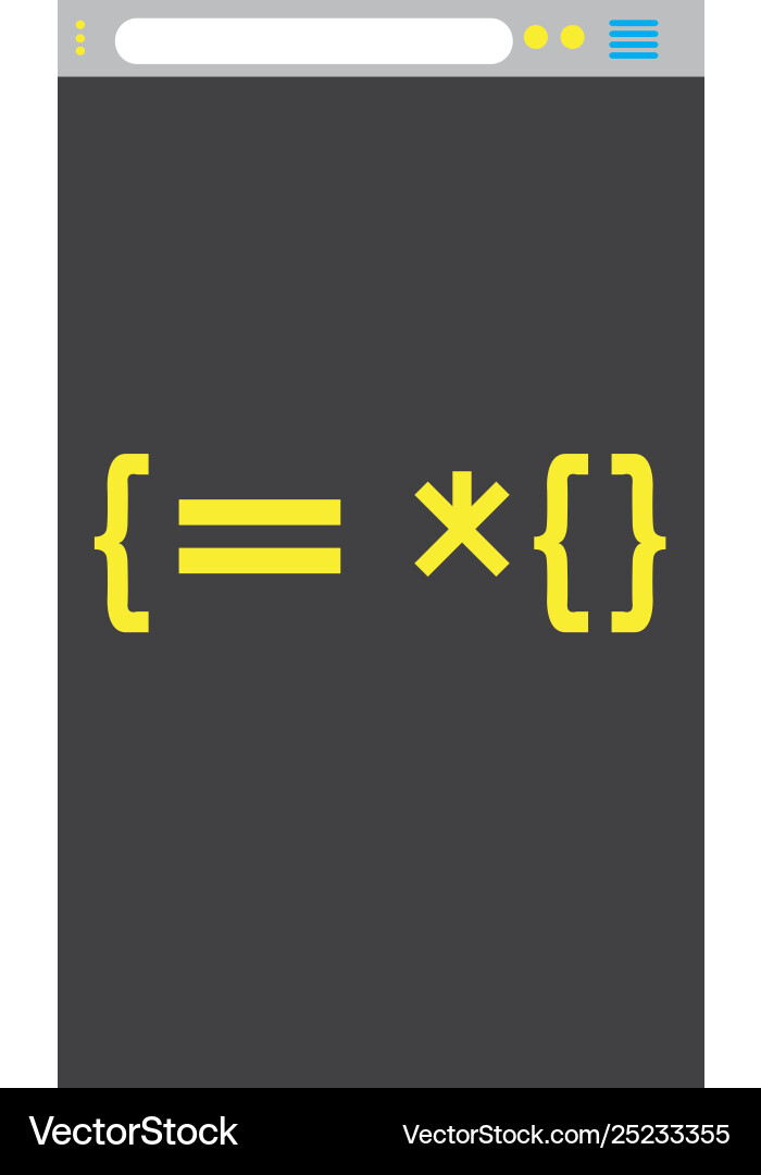 Programming-Code in einem Browser-Fenster vektorbild
