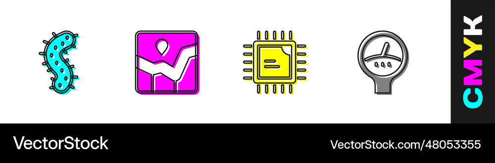 Set virus graph chart infographic processor cpu Set virus graph chart infographic processor cpu vector image