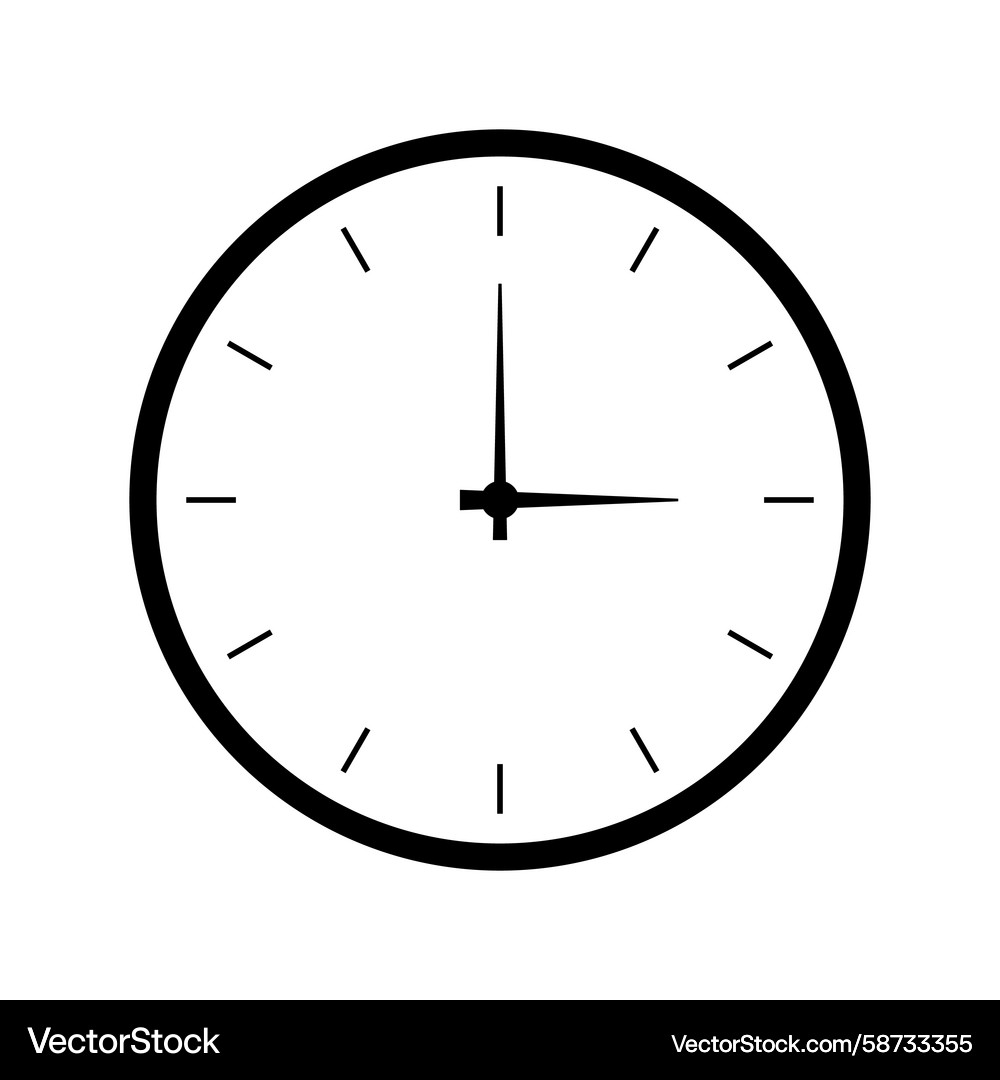 Simple analog clock face with hour and minute Vector Image