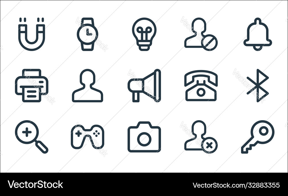 User interface line icons linear set quality User interface line icons linear set quality vector image