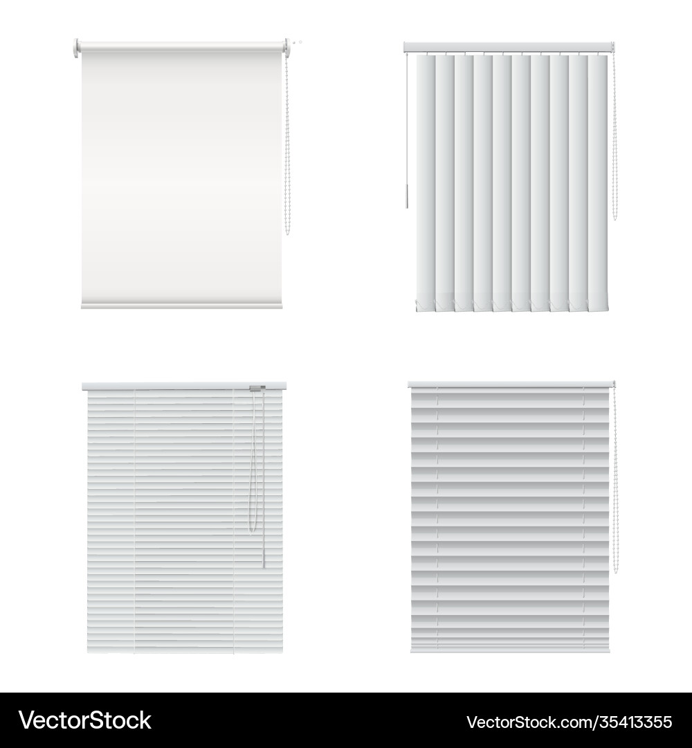 Window blinds closed curtains jalousie realistic Window blinds closed curtains jalousie realistic vector image