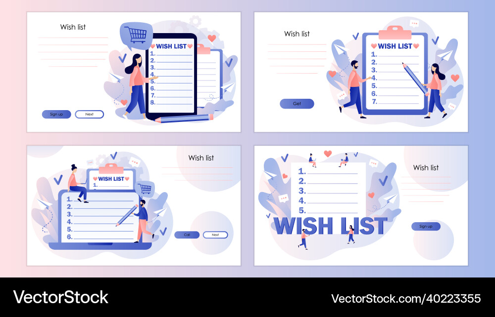 Wishlist online concept gift or shopping list Wishlist online concept gift or shopping list vector image