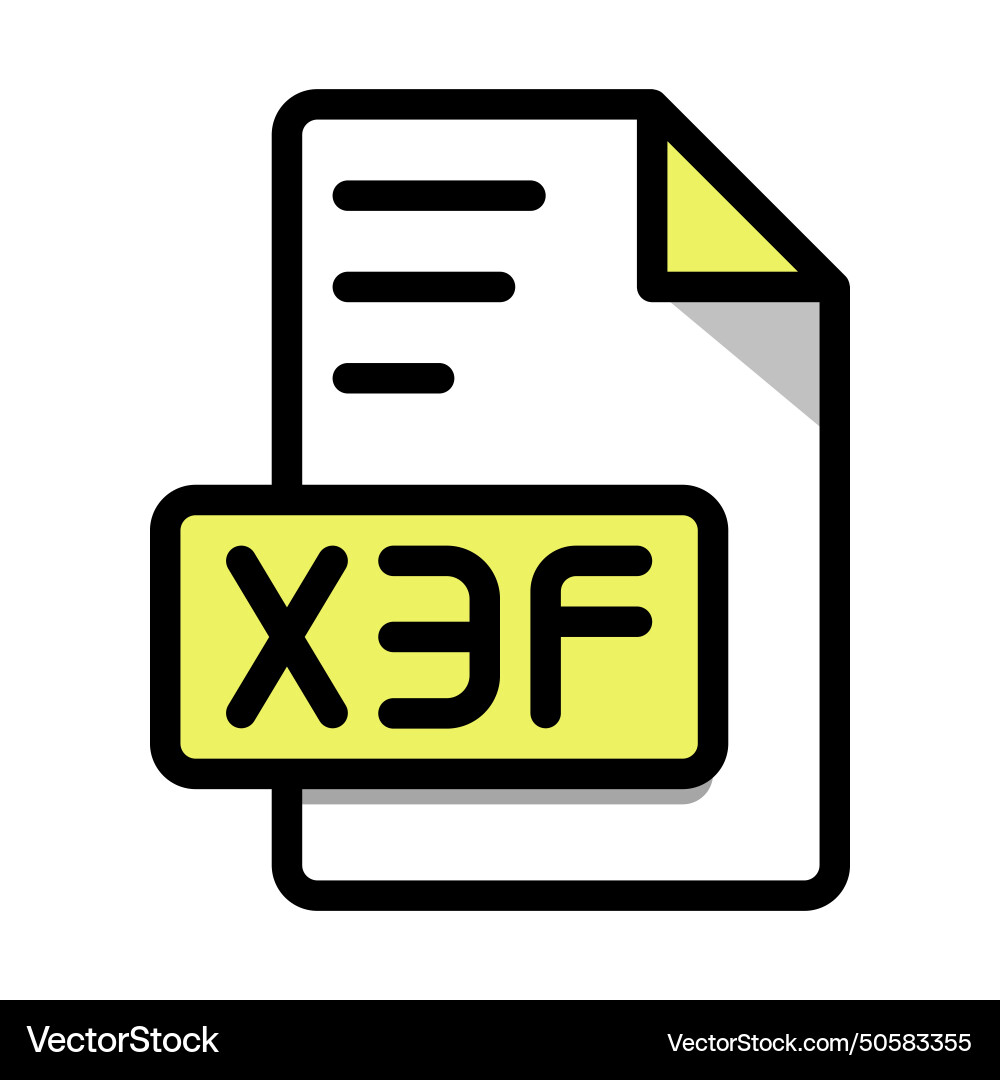 X3f file format icon type editable bold X3f file format icon type editable bold vector image