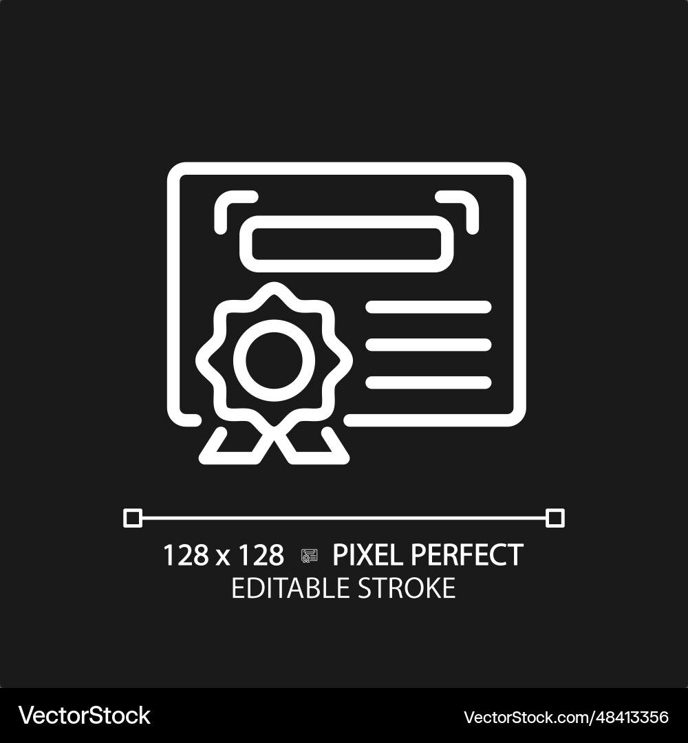 2d customizable diploma thin linear white icon 2d customizable diploma thin linear white icon vector image