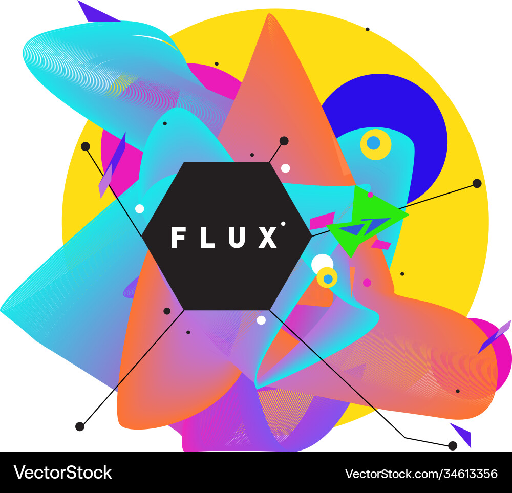 3d colorful wave background dynamic flux effect 3d colorful wave background dynamic flux effect vector image