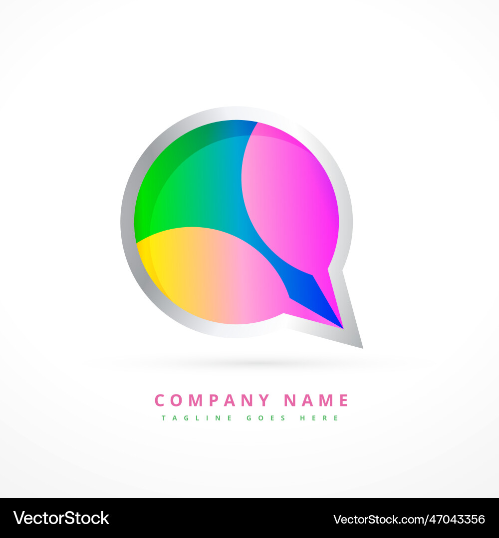 Abstract chat symbol in colorful style Abstract chat symbol in colorful style Vector Image