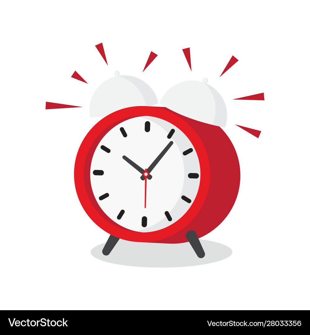 Alarm clock wake-up time vector image
