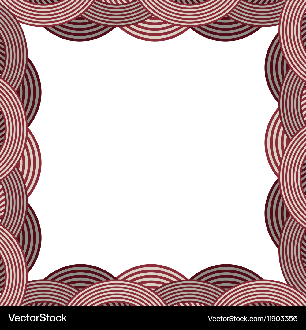 Border with striped circular in color Vector Image