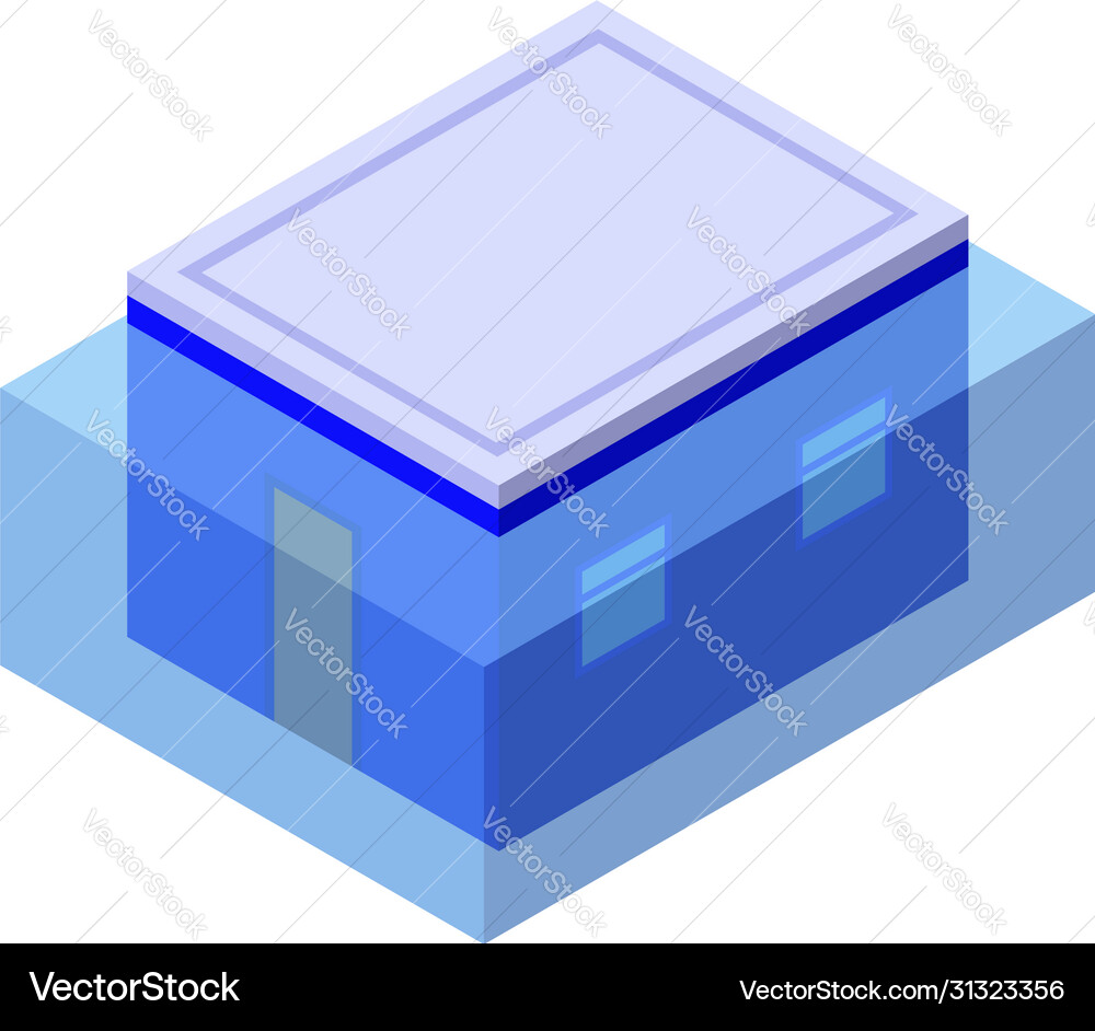 Building flood icon isometric style Building flood icon isometric style vector image
