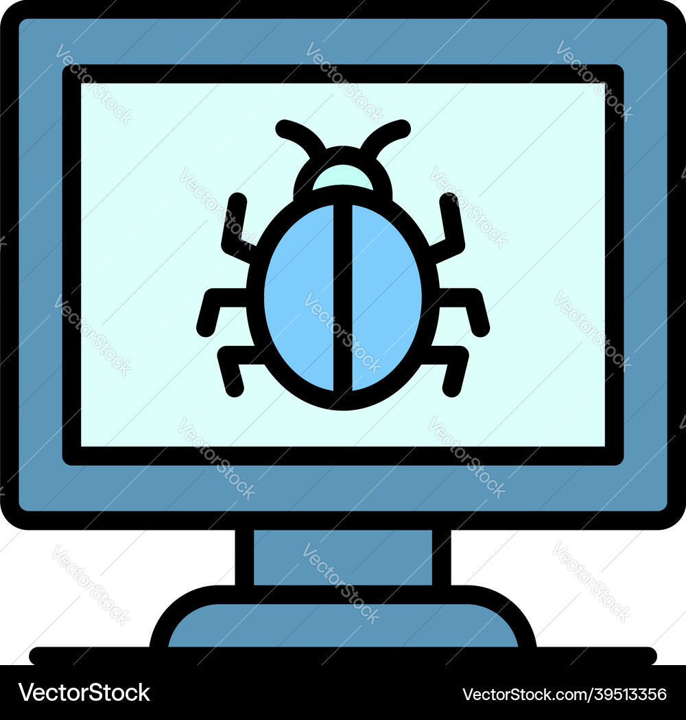 Computer bug icon color outline Computer bug icon color outline vector image