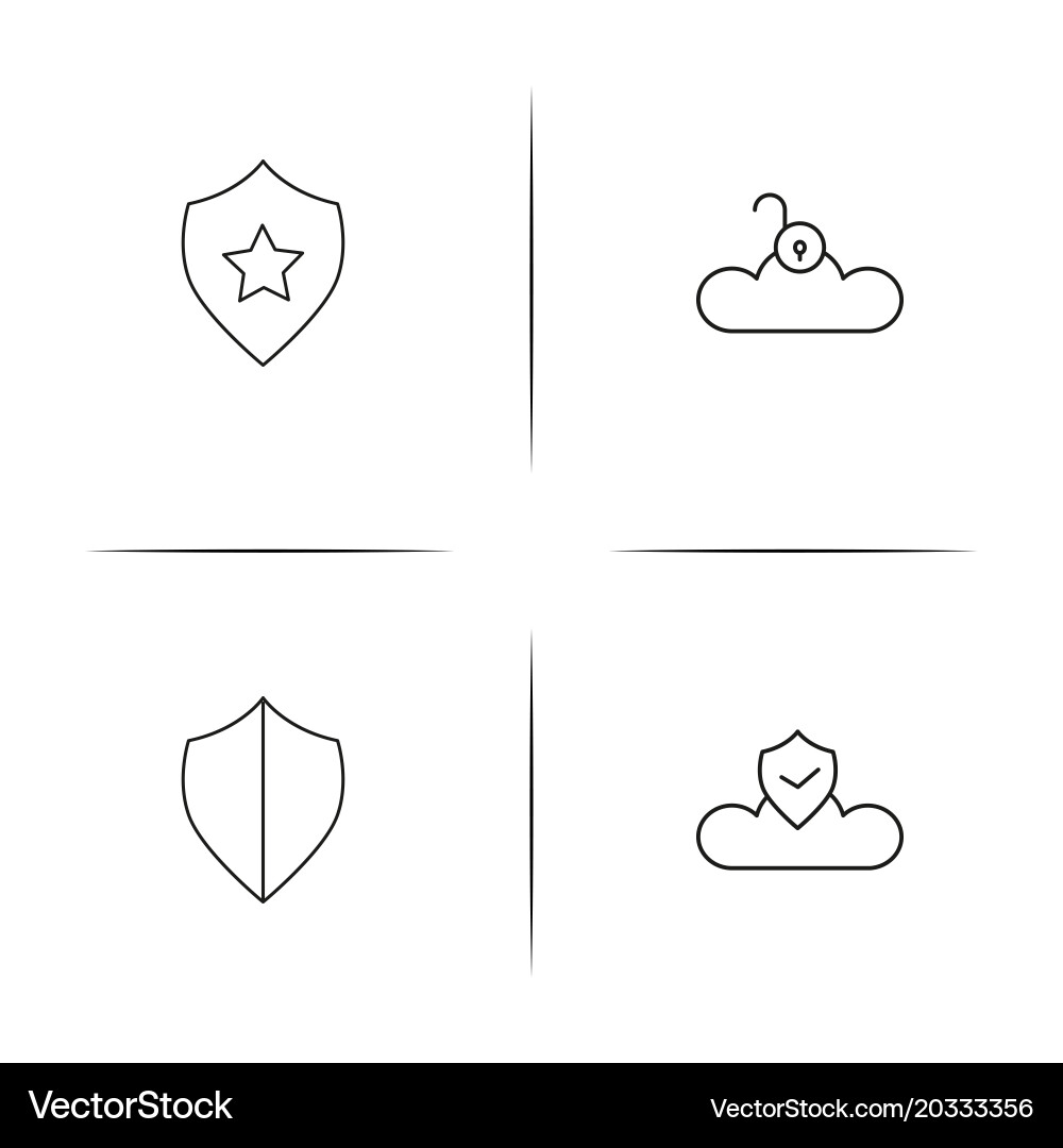Cyber security simple linear icon setsimple Vector Image