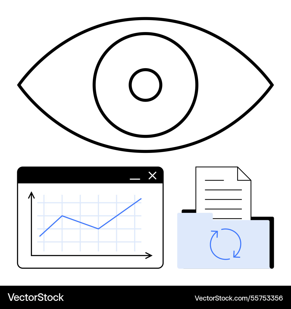 Data analysis insight with monitoring and document Data analysis insight with monitoring and document vector image