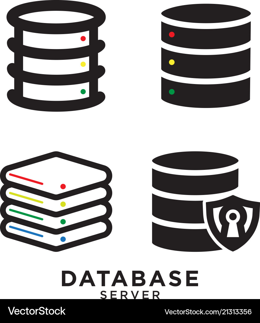 Database Icon Set vector image