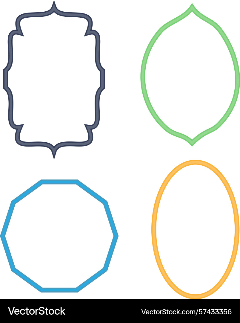 Decorative frame set simple outline border Decorative frame set simple outline border Vector Image