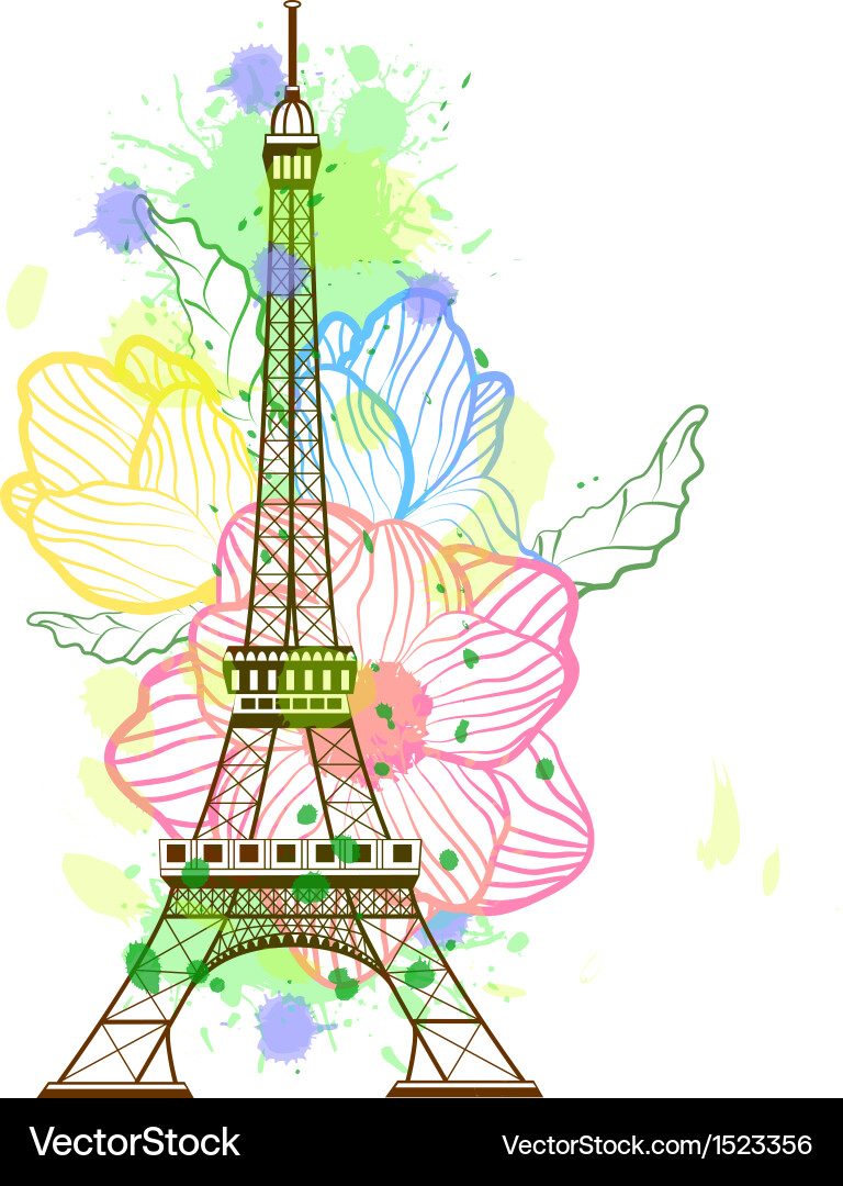 Eiffel tower isolated over the white background Vector Image
