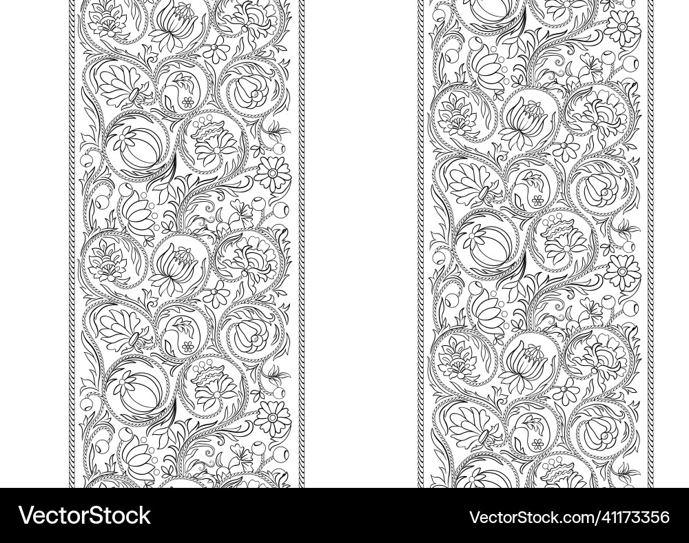 Floral Embroidery Pattern Vector Image