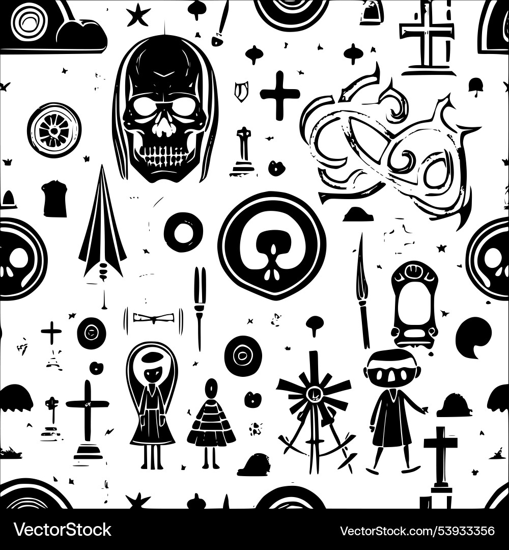 Graveyard abstract pattern seamless Vector Image