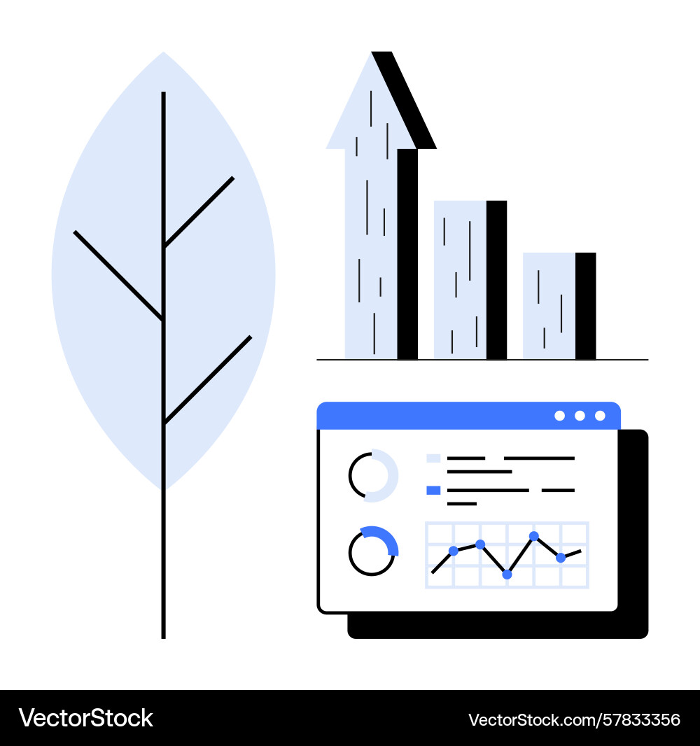 Growth and analytics concept with bar graph Growth and analytics concept with bar graph vector image