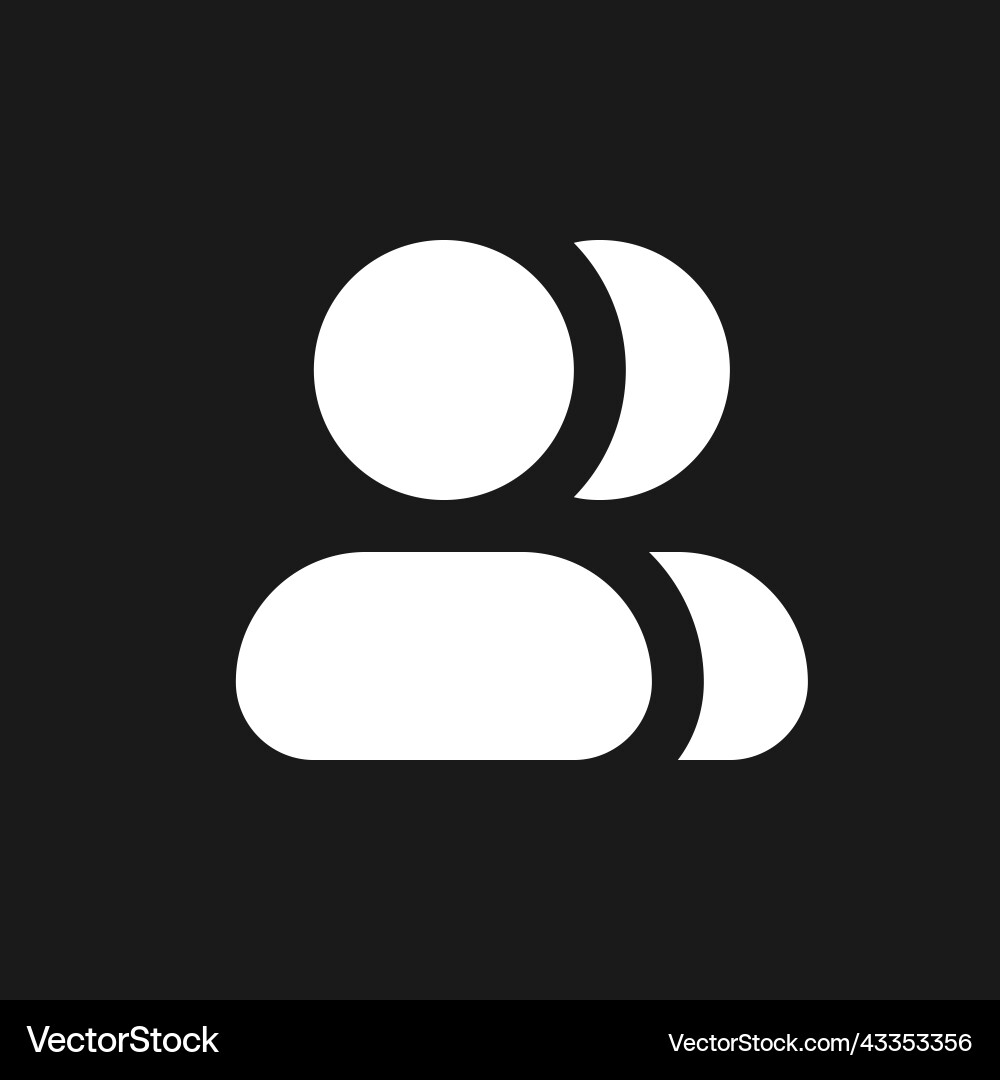 Gruppe der Kontakte dunkel Modus glyph ui icon Gruppe der Kontakte dunkel Modus glyph ui icon vektorbild
