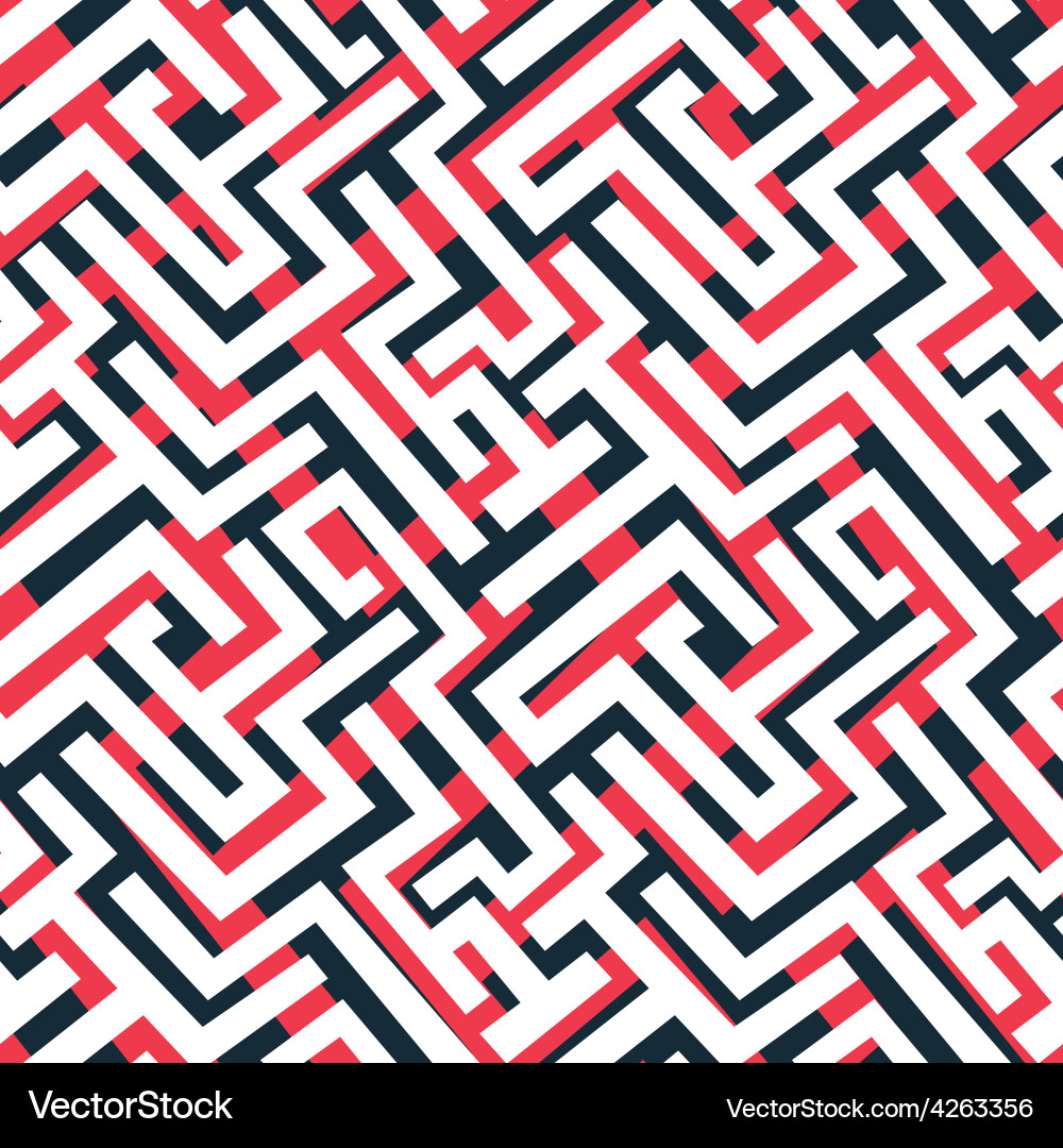 Intricate Red Maze Pattern vector image