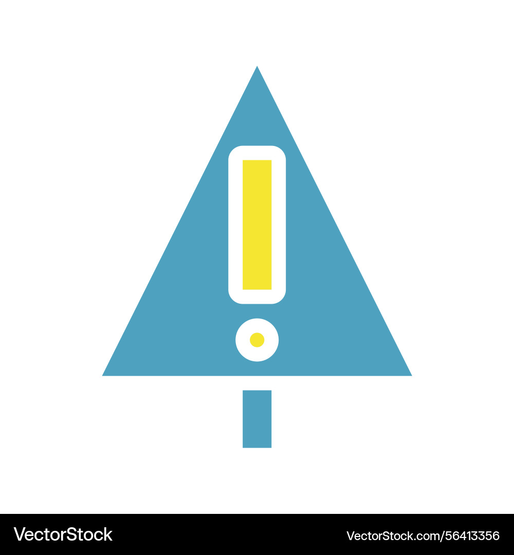 Minimalist triangular alert symbol with yellow vector image