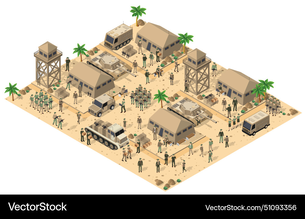 Module object element for building design army Vector Image