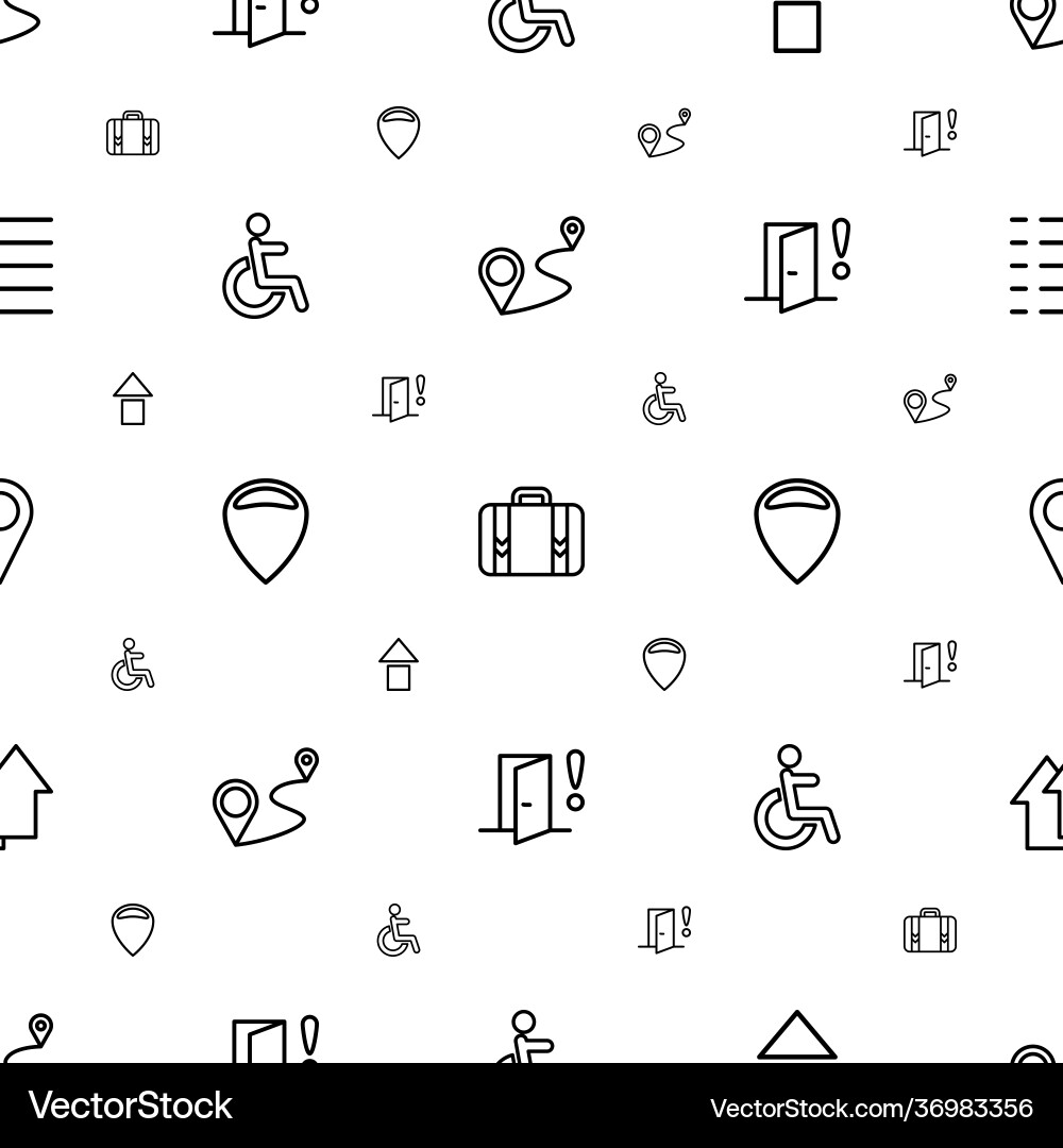 Navigation icons pattern seamless white background Vector Image