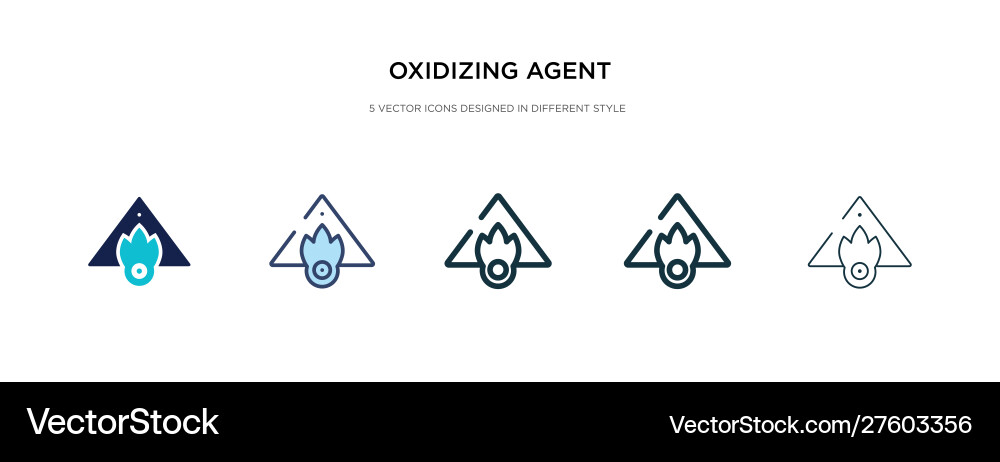 Oxidizing agent icon in different style two Oxidizing agent icon in different style two Vector Image