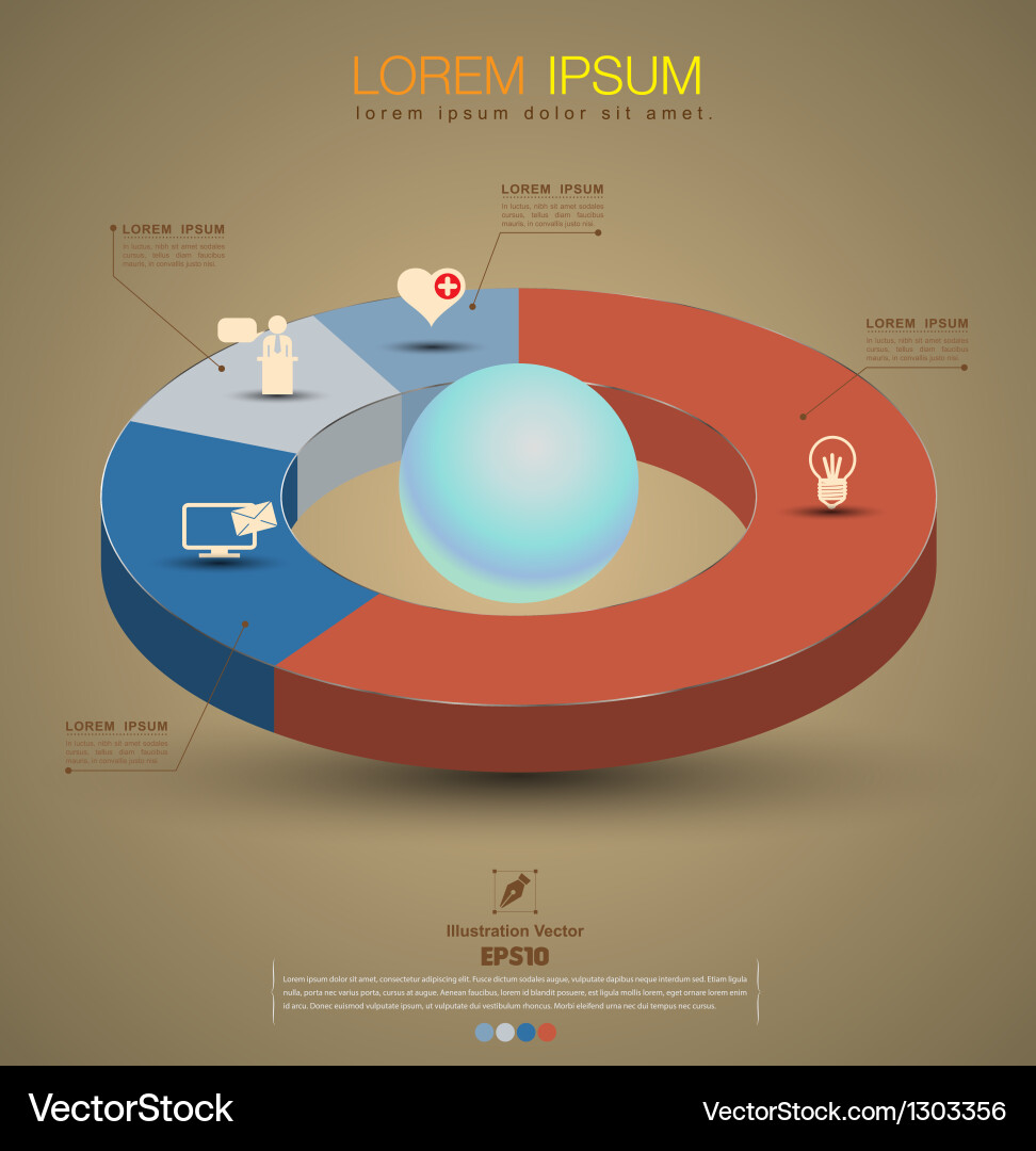 Pie Chart Data Visualization Vector Image