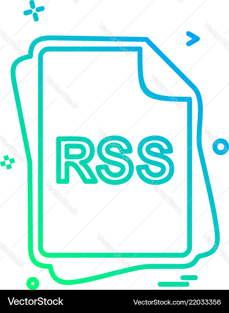 Rss file type icon design Rss file type icon design vector image
