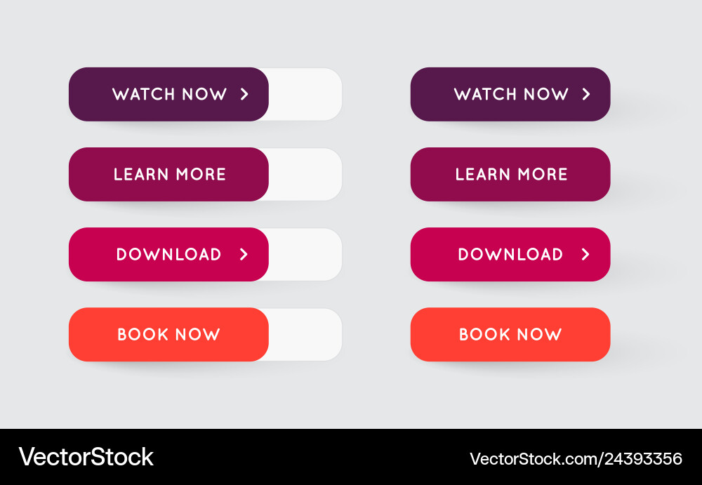Set of modern flat app or game buttons trendy Set of modern flat app or game buttons trendy vector image