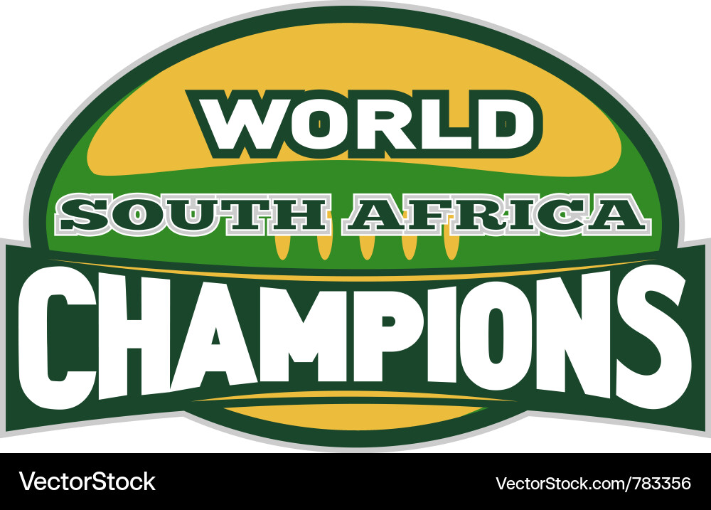 South Africa Rugby World Champions vector image