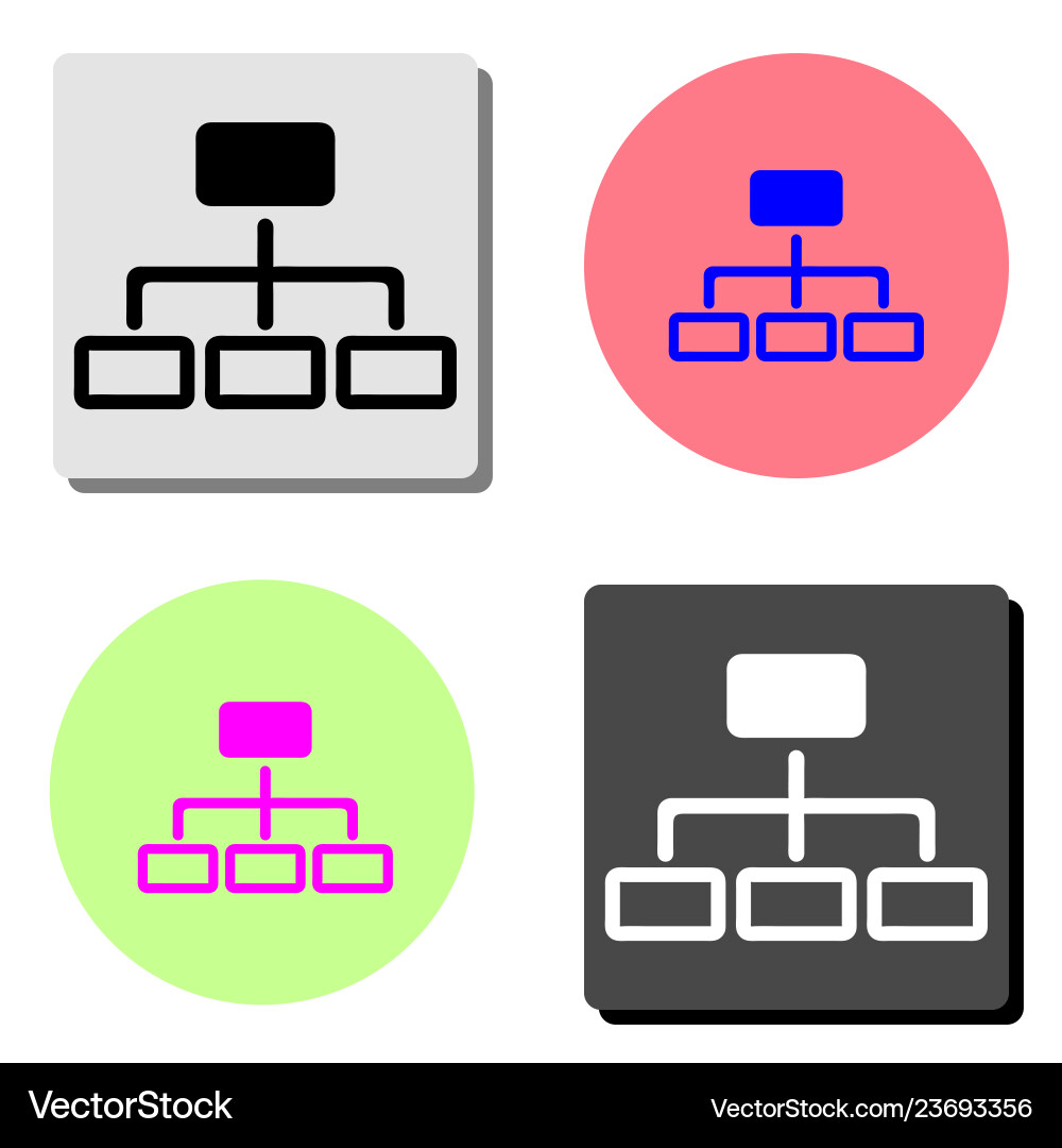 Tree structure flat icon Tree structure flat icon vector image
