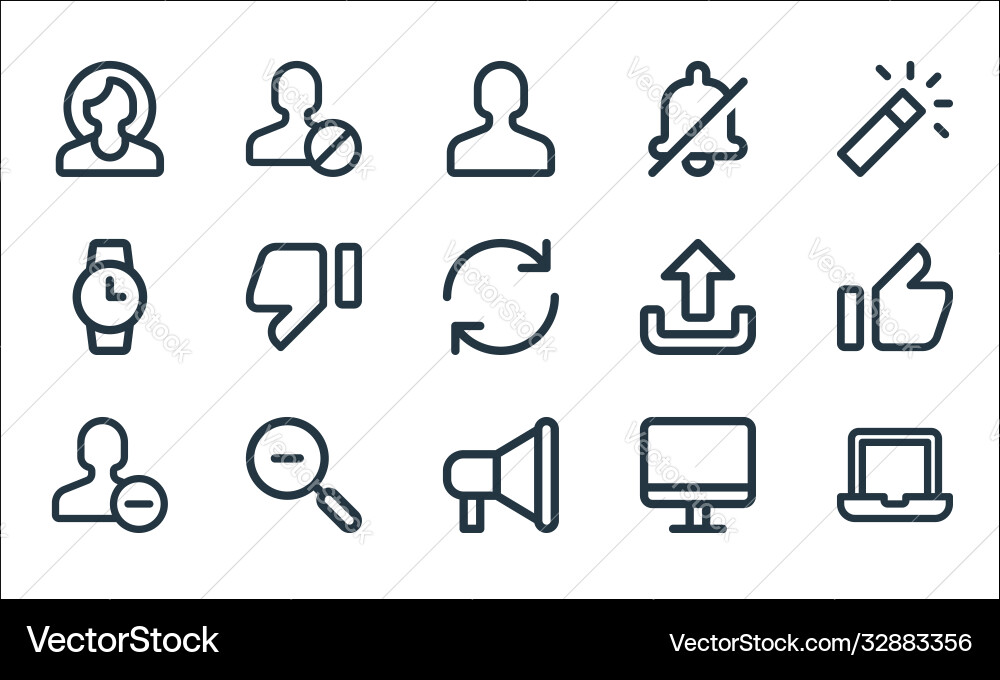 User interface line icons linear set quality User interface line icons linear set quality vector image