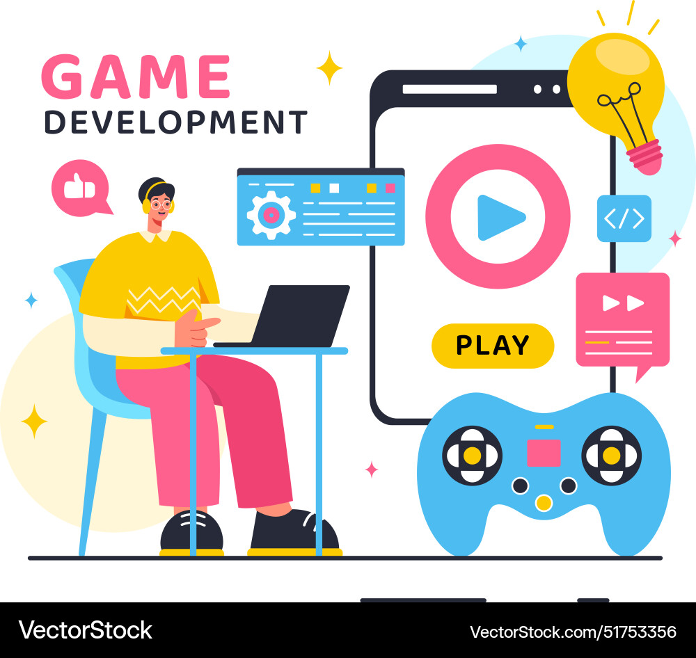 Video game development with games digital Vector Image