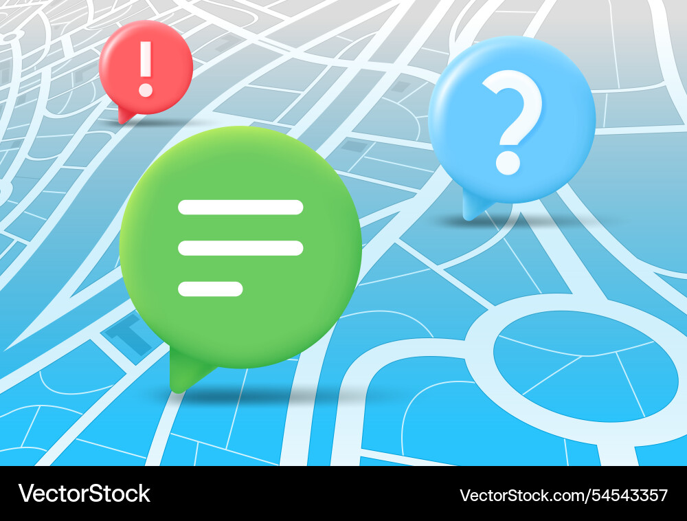 Abstract city map with color speech clouds Abstract city map with color speech clouds vector image