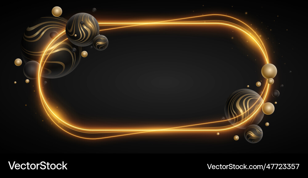 Abstract glowing frame with dynamic 3d spheres Abstract glowing frame with dynamic 3d spheres vector image