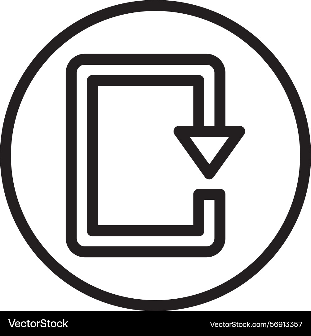 Arrow loop down linear style icon design vector image