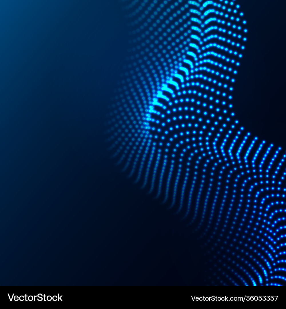Beautiful wave shaped array glowing dots Beautiful wave shaped array glowing dots vector image