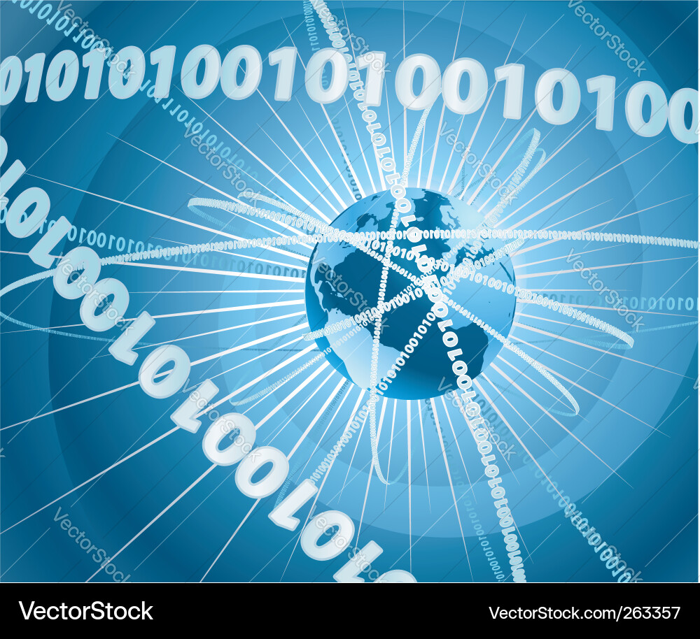 Binary Globe Data Background vector image