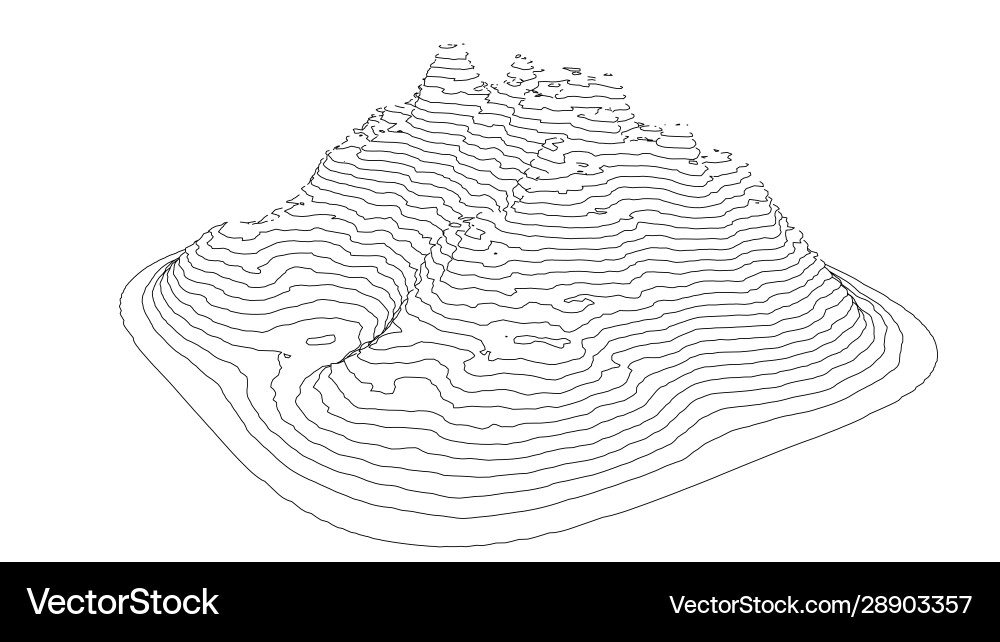 Curve lines in shape part mountain range vector image