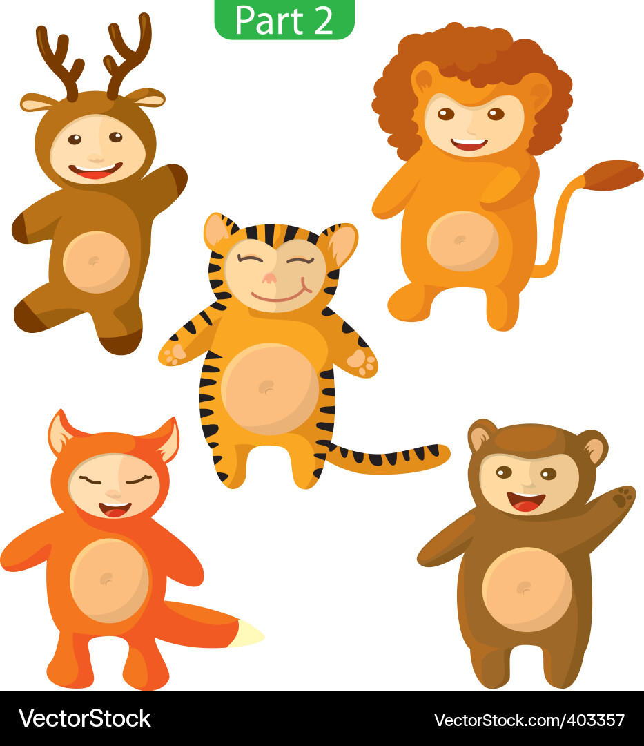 Cute Animal Costumes - Set 2 vector image