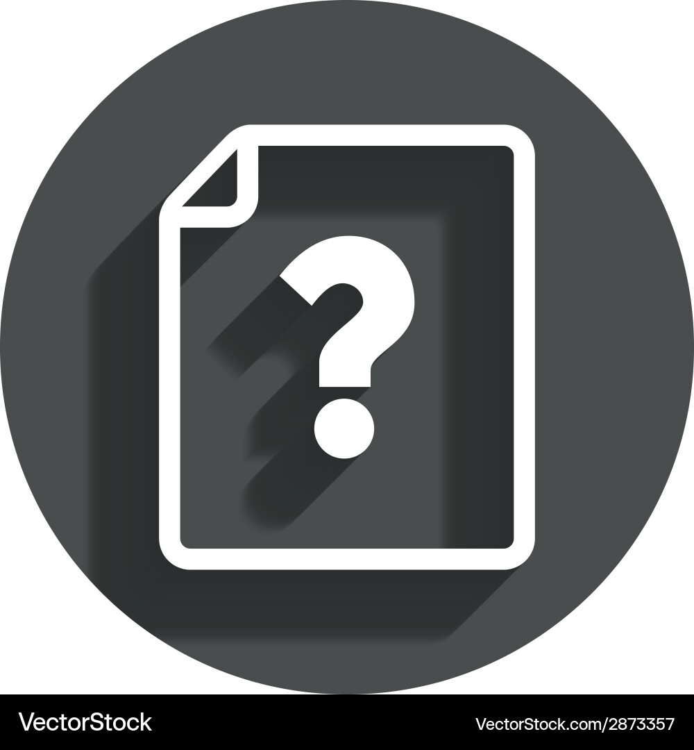 File document help icon question mark symbol Vector Image