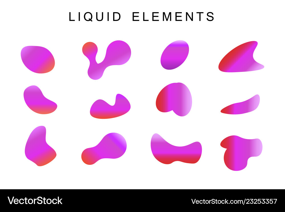 Gradient iridescent shapes set Gradient iridescent shapes set vector image