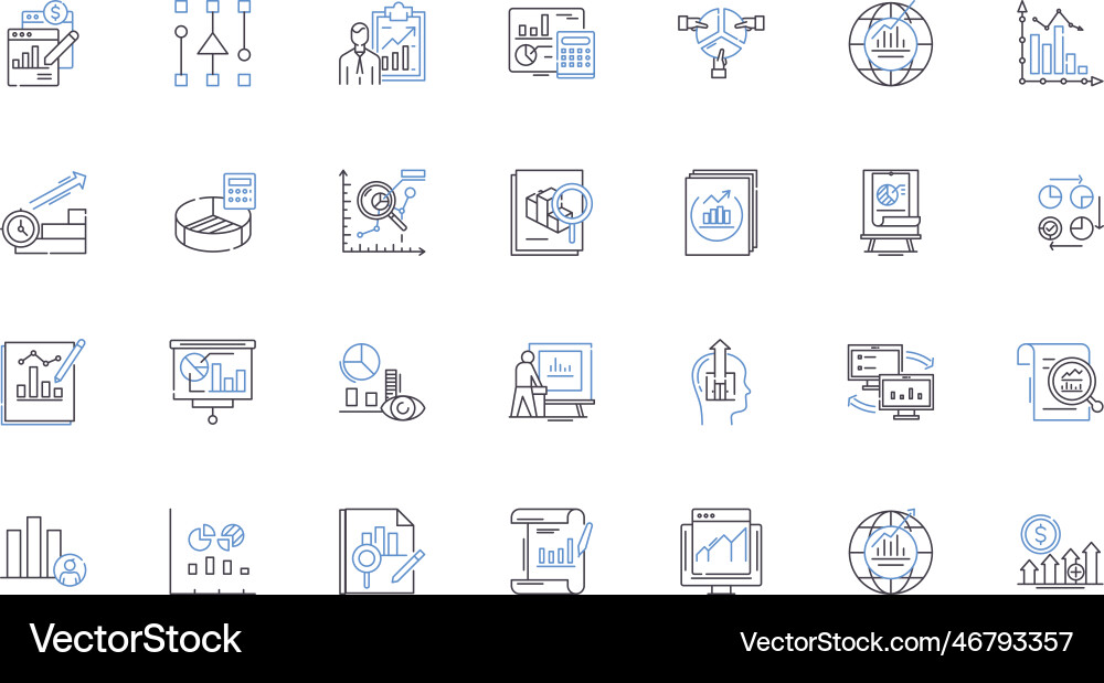 Information visualization line icons collection Information visualization line icons collection vector image