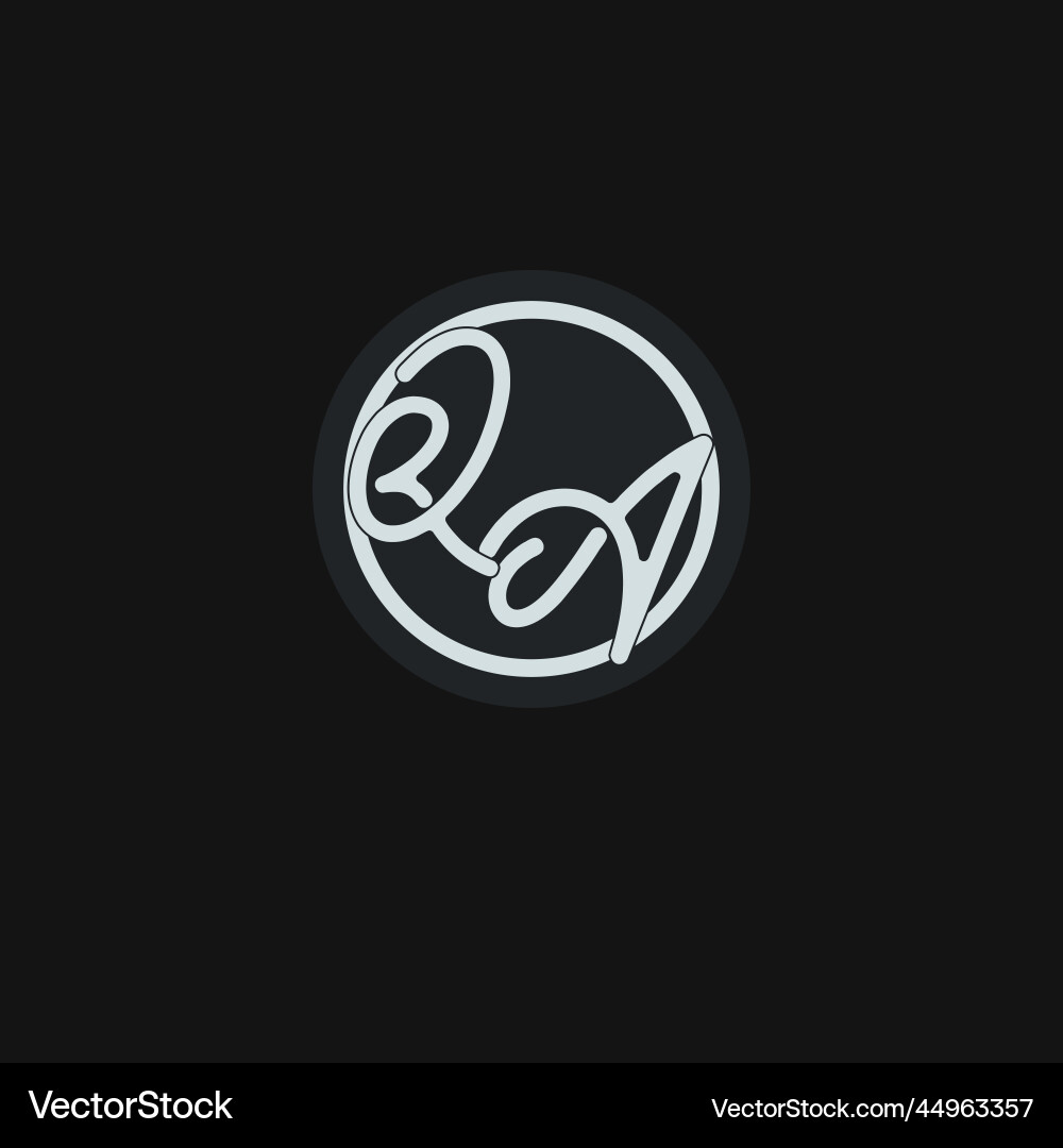 Initials qa logo monogram with simple circle line Vector Image