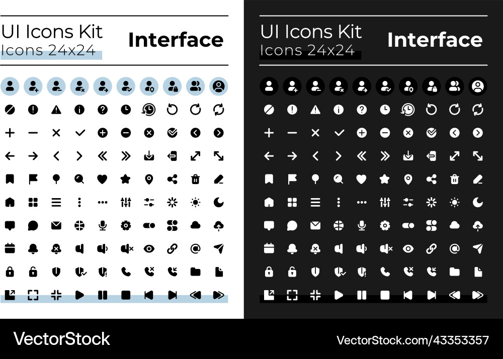 Minimalistic and simple looking glyph ui icons Minimalistic and simple looking glyph ui icons vector image
