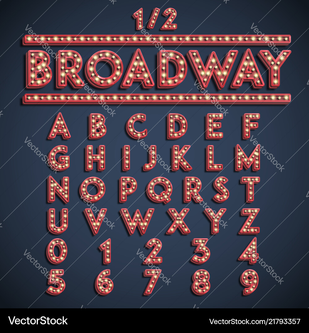 Neon Lamp Character Set Vector Image