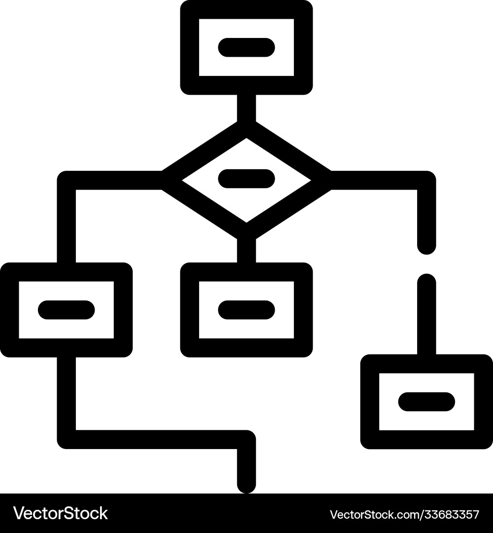 Program hierarchy line icon isolated Program hierarchy line icon isolated vector image