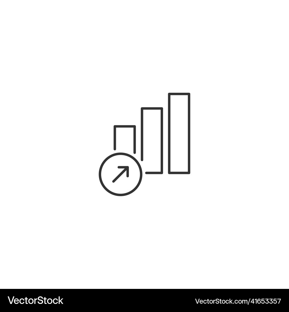 Progress graph growth up line icon business chart Vector Image
